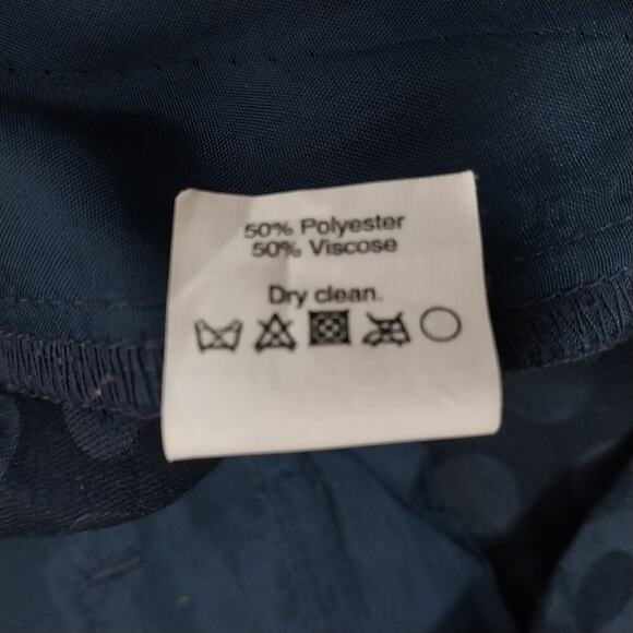 J. CREW! ADORABLE NAVY BLUE ON NAVY POLKA DOT HIGH WAIST SKIMMER PANTS,! SZ 4 - Picture 9 of 10